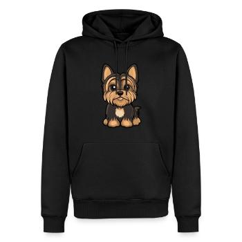 Yorkshire Terrier Hund Niedlich - Männer Premium Bio Hoodie - Schwarz - Vorne - Nico (187cm)