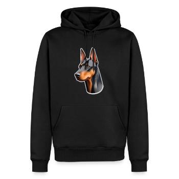 Dobermann - Männer Premium Bio Hoodie - Schwarz - Vorne - Nico (187cm)