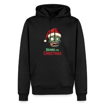 Drôle de zombie de Noël - Sweat à capuche Premium bio Homme - noir - Devant - Nico (187cm)