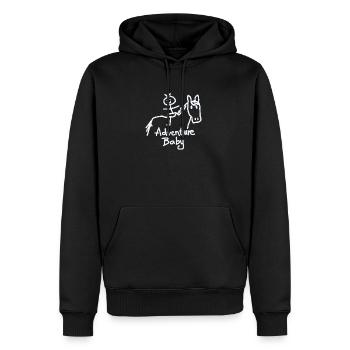 cheval blanc de chéri d’aventure - Sweat à capuche Premium bio Homme - noir - Devant - Nico (187cm)