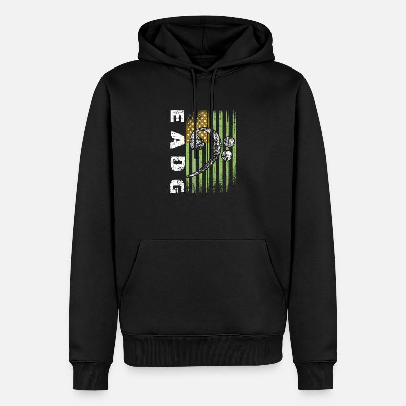 Notes de basse EADG avec drapeau américain - Sweat à capuche Premium bio Homme - noir