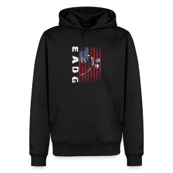 Notes de basse EADG avec drapeau américain - Sweat à capuche Premium bio Homme - noir - Devant - Nico (187cm)