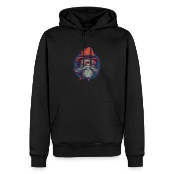 hipster fish 4 - Sweat à capuche Premium bio Homme - noir - Devant - Nico (187cm)