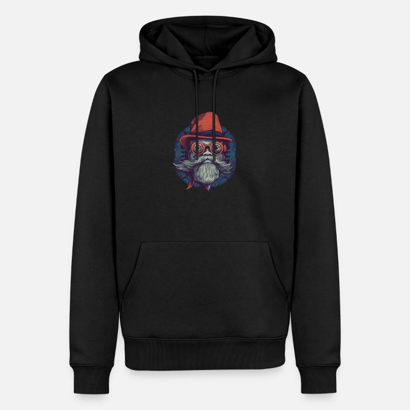 hipster fish 4 - Sweat à capuche Premium bio Homme - noir