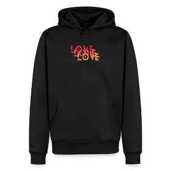 love - Männer Premium Bio Hoodie - Schwarz - Vorne - Nico (187cm)
