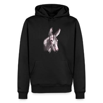 Esel, Graffiti, Malerei,grau, braun - Männer Premium Bio Hoodie - Schwarz - Vorne - Nico (187cm)