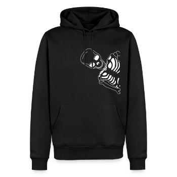 Skelett von der Seite - Männer Premium Bio Hoodie - Schwarz - Vorne - Nico (187cm)