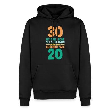 Dreißig 30 Jahre Dreißigster Geburtstag - Männer Premium Bio Hoodie - Schwarz - Vorne - Nico (187cm)