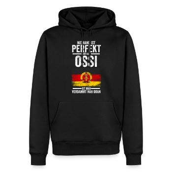 Ostdeutschland Ossi Deutschland DDR - Männer Premium Bio Hoodie - Schwarz - Vorne - Nico (187cm)