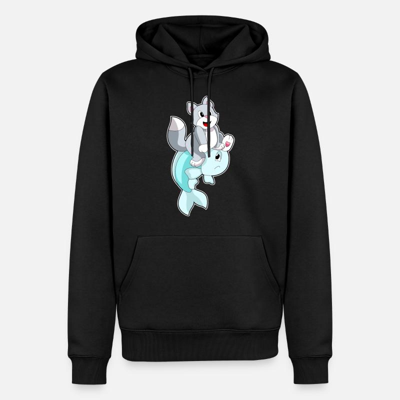 Poisson-chat - Sweat à capuche Premium bio Homme - noir