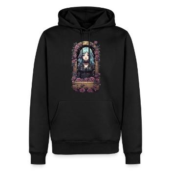 Kawaii Anime Goth Girl Vintage Design - Männer Premium Bio Hoodie - Schwarz - Vorne - Nico (187cm)