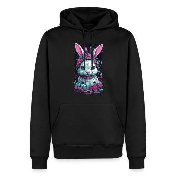 Gothic Pastel Bunny Okkult Niedlich Design - Männer Premium Bio Hoodie - Schwarz - Vorne - Nico (187cm)