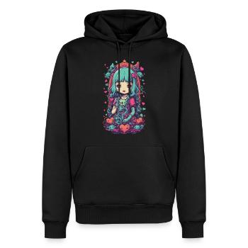 Weirdcore Goth Girl Okkultes Love Design - Männer Premium Bio Hoodie - Schwarz - Vorne - Nico (187cm)