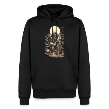 Squelette Yokai dystopique Style Ukiyo-E Manga - Sweat à capuche Premium bio Homme - noir - Devant - Nico (187cm)