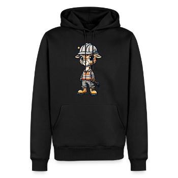 Cute Giraffe Construction Worker - Men’s Premium Organic Hoodie - black - Front - Nico (187cm)