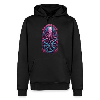 Kraken Gothic Occult Pastel Streetwear - Men’s Premium Organic Hoodie - black - Front - Nico (187cm)