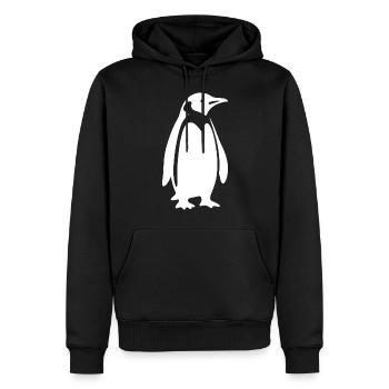 Design minimaliste de silhouette de pingouin cool - Sweat à capuche Premium bio Homme - noir - Devant - Nico (187cm)
