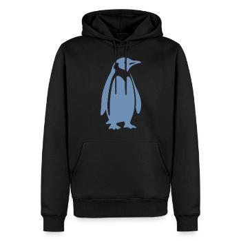 Design minimaliste de silhouette de pingouin cool - Sweat à capuche Premium bio Homme - noir - Devant - Nico (187cm)