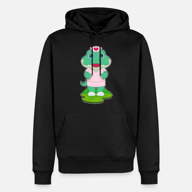 Krokodil Krankenschwester - Männer Premium Bio Hoodie - Schwarz