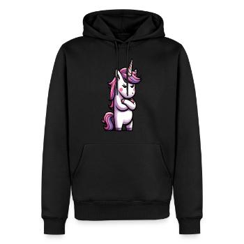 Licorne Licorne Fan Licorne Amoureux de la licorne - Sweat à capuche Premium bio Homme - noir - Devant - Nico (187cm)