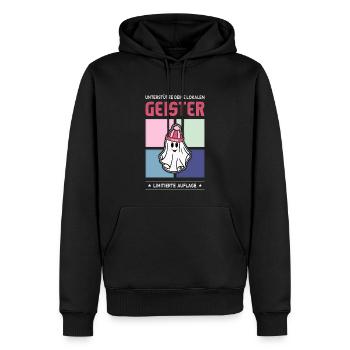 Geister - Männer Premium Bio Hoodie - Schwarz - Vorne - Nico (187cm)