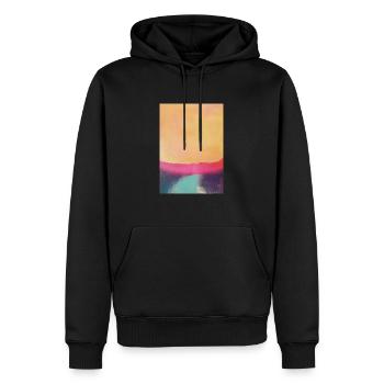 Abstract,, Aura, modern Art - Männer Premium Bio Hoodie - Schwarz - Vorne - Nico (187cm)