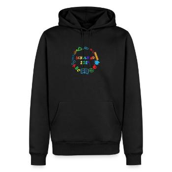 Schulkind 2024 ABC - Männer Premium Bio Hoodie - Schwarz - Vorne - Nico (187cm)