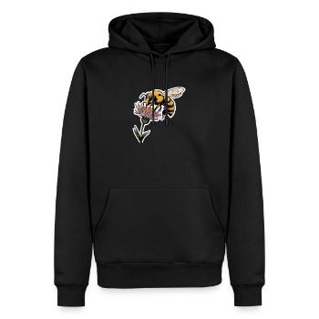 Bee - Sweat à capuche Premium bio Homme - noir - Devant - Nico (187cm)