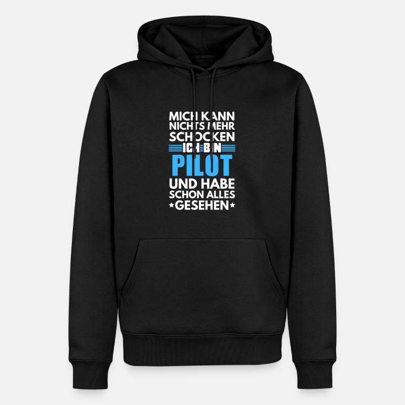 Nicht schockbarer Pilot - Männer Premium Bio Hoodie - Schwarz