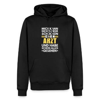 Médecin non choquable - Sweat à capuche Premium bio Homme - noir - Devant - Nico (187cm)