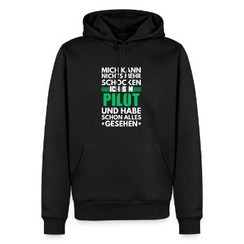 Pilote non choquable - Sweat à capuche Premium bio Homme - noir - Devant - Nico (187cm)