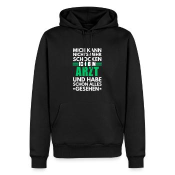 Médecin non choquable - Sweat à capuche Premium bio Homme - noir - Devant - Nico (187cm)