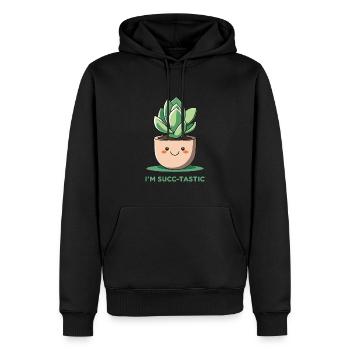 Funny Succulent Illustration with Pun - Men’s Premium Organic Hoodie - black - Front - Nico (187cm)