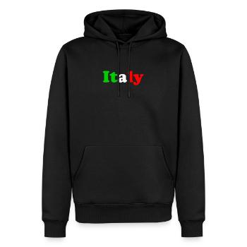 Italy - Männer Premium Bio Hoodie - Schwarz - Vorne - Nico (187cm)