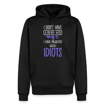 Idiots Drôle Drôle - Sweat à capuche Premium bio Homme - noir - Devant - Nico (187cm)