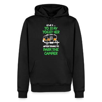 The Camper Van - Männer Premium Bio Hoodie - Schwarz - Vorne - Nico (187cm)