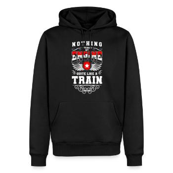 Conducteur de train Conducteur de train Chef d’orchestre Chef d’orchestre - Sweat à capuche Premium bio Homme - noir - Devant - Nico (187cm)