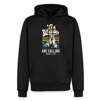 Signe du zodiaque de fourrure forte d’ours - Sweat à capuche Premium bio Homme - noir - Devant - Nico (187cm)