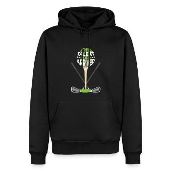 Das Talent ist da - Männer Premium Bio Hoodie - Schwarz - Vorne - Nico (187cm)