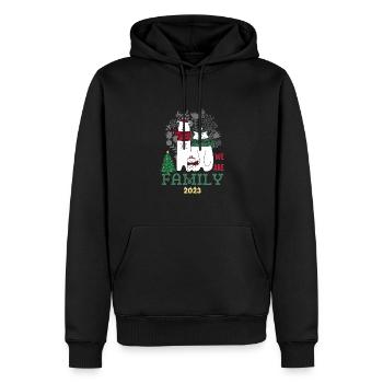We are family Christmas 2023 - Sweat à capuche Premium bio Homme - noir - Devant - Nico (187cm)