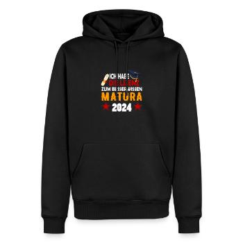 Matura 2024 Maturareise Maturafeier Maturant - Männer Premium Bio Hoodie - Schwarz - Vorne - Nico (187cm)