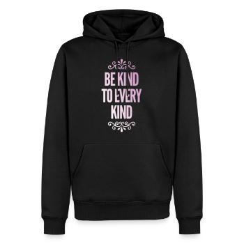 Soyez gentil avec tous les types - Sweat à capuche Premium bio Homme - noir - Devant - Nico (187cm)