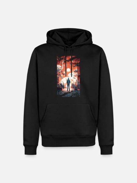 ville industrielle, design industriel - Sweat à capuche Premium bio Homme - noir