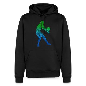 Joueur de beach-volley Joueurs de volley-ball Hommes - Sweat à capuche Premium bio Homme - noir - Devant - Nico (187cm)