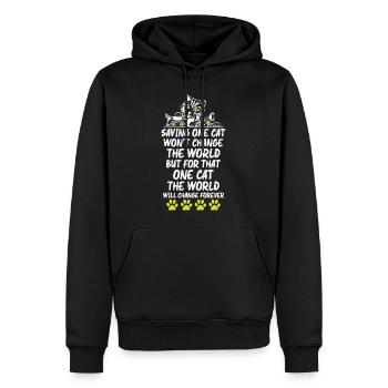 Cats Lover - Männer Premium Bio Hoodie - Schwarz - Vorne - Nico (187cm)