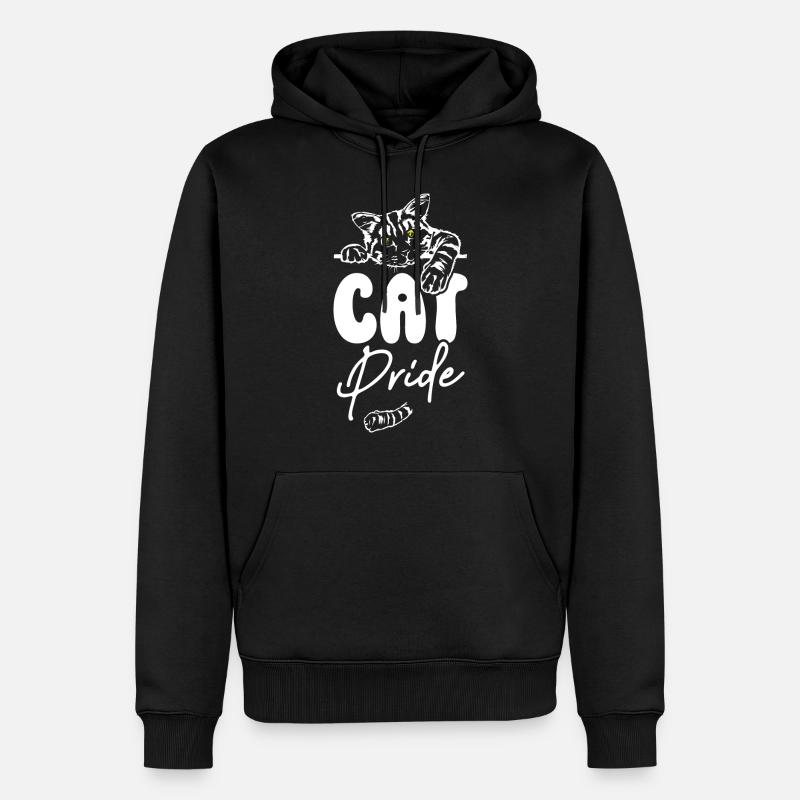 Cat Pride - Männer Premium Bio Hoodie - Schwarz