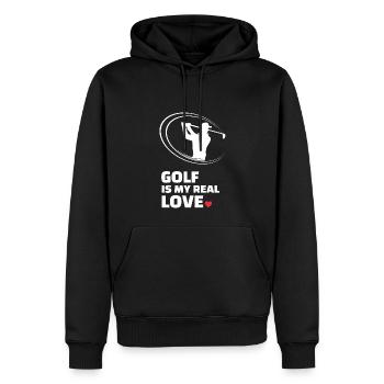 Ich Liebe Golf - Männer Premium Bio Hoodie - Schwarz - Vorne - Nico (187cm)