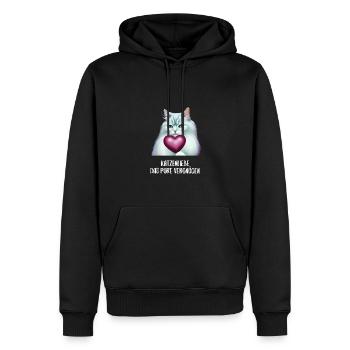 Katzen Sprüche Katzenmotiv Katzenliebhaber - Männer Premium Bio Hoodie - Schwarz - Vorne - Nico (187cm)