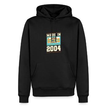 19. Geburtstag April Jahrgang 2004 Geschenkidee - Männer Premium Bio Hoodie - Schwarz - Vorne - Nico (187cm)