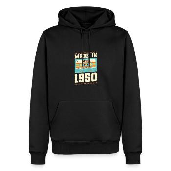 73e anniversaire Avril né en 1950 Idée cadeau - Sweat à capuche Premium bio Homme - noir - Devant - Nico (187cm)